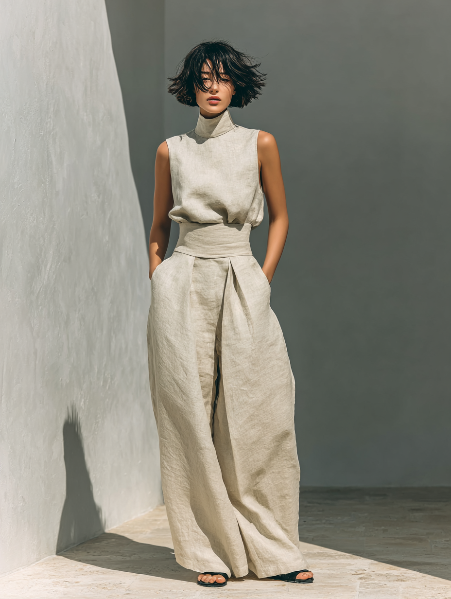 Conjunto Minimalista de Algodón y Lino - Maria