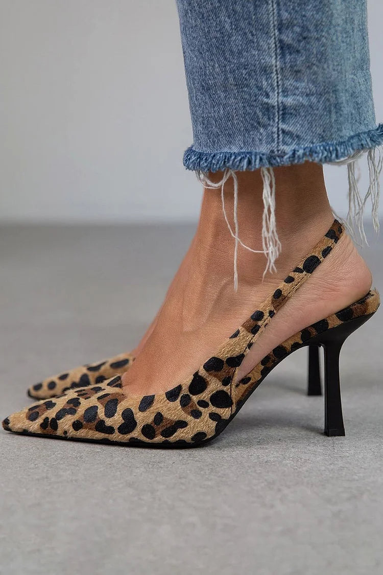 Tacones D’Orsay con estampado de leopardo - Avery