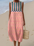 Vestido Midi de Rayas Pastel - Lily