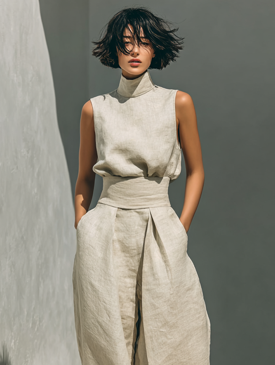 Conjunto Minimalista de Algodón y Lino - Maria