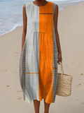 Vestido Midi Colorblock - Mayo