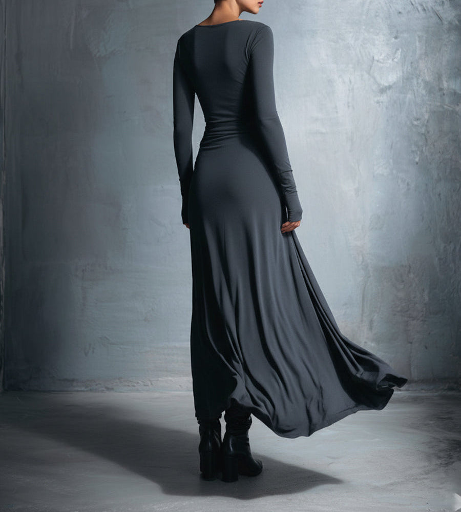 Vestido largo con nudo lateral - Alba