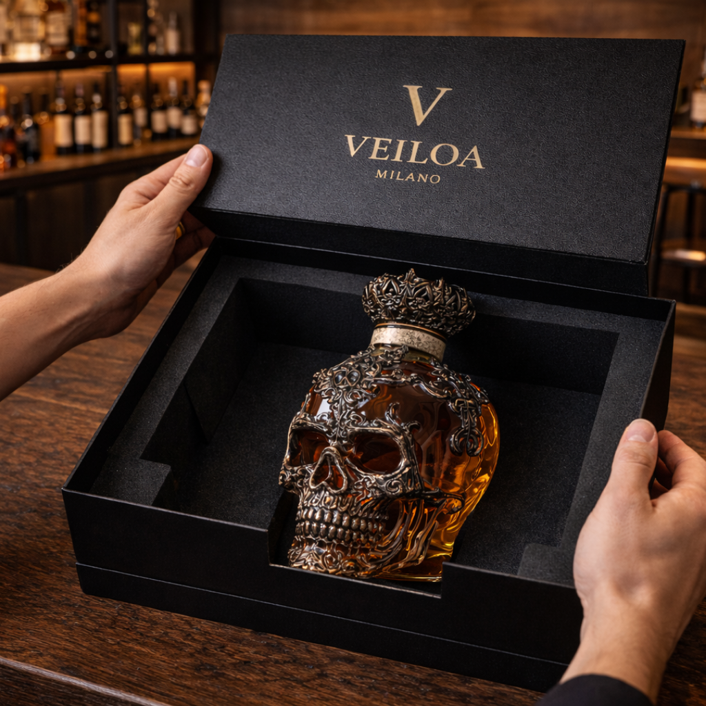 Botella de whisky - Edición de calaveras