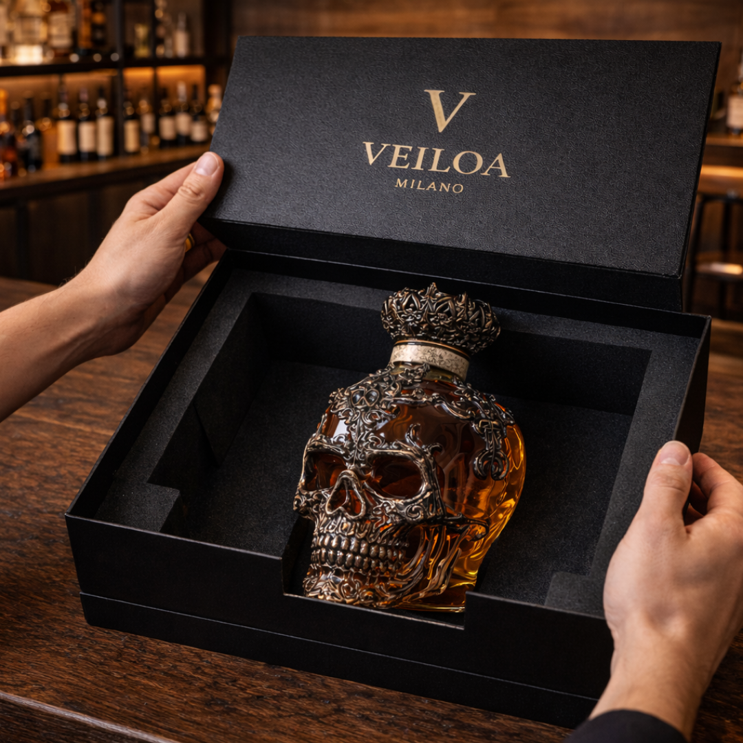 Botella de whisky - Edición de calaveras