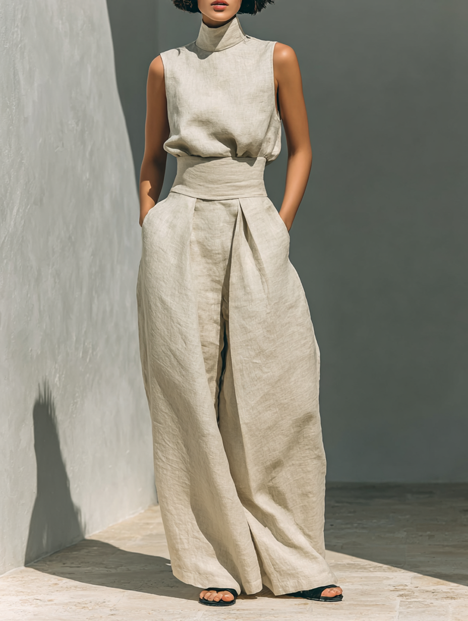 Conjunto Minimalista de Algodón y Lino - Maria