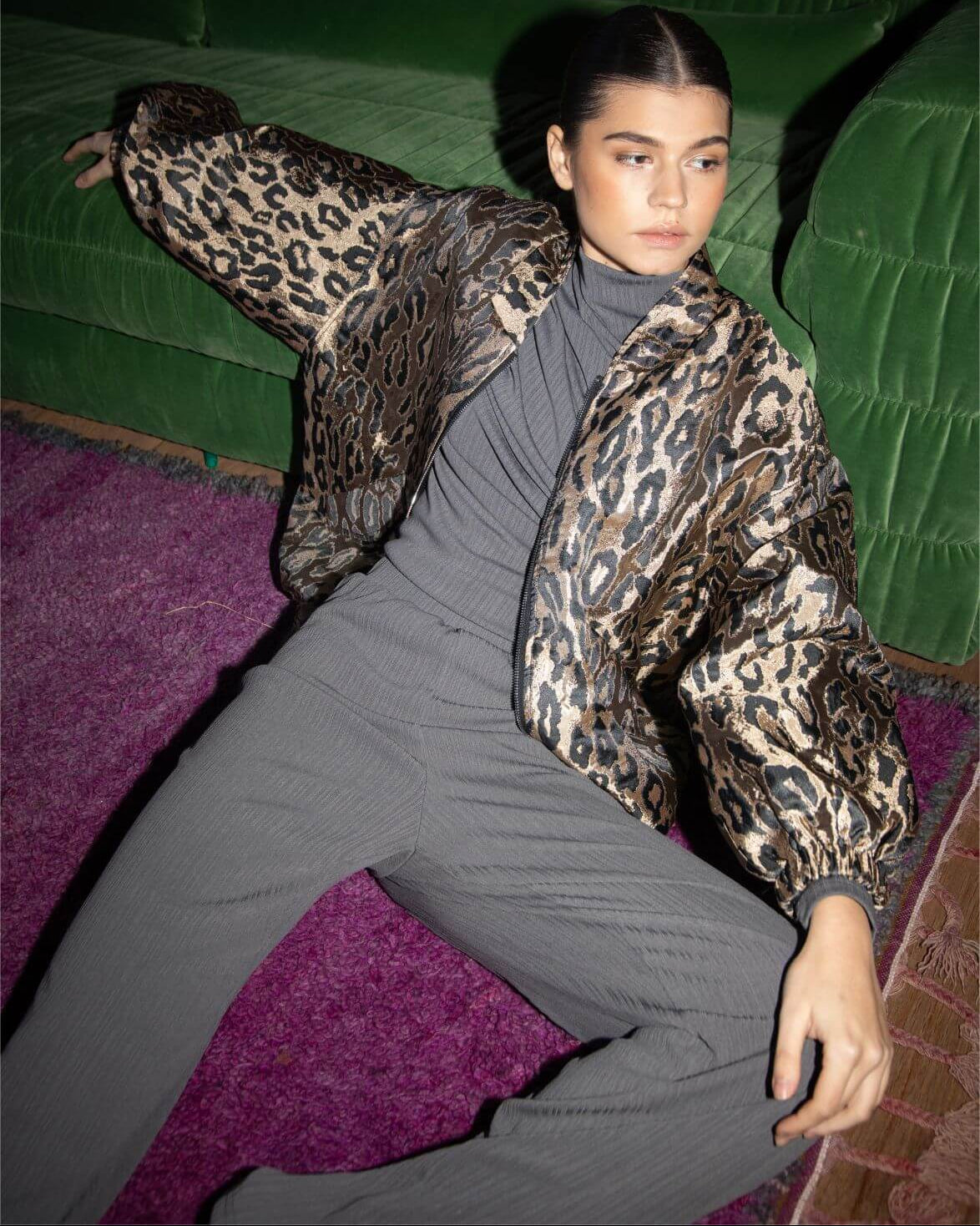 Fenna – Bomber Leopardado Oversize