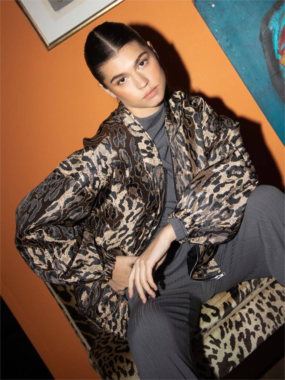 Bomber Oversize Fenna - Estampado leopardado