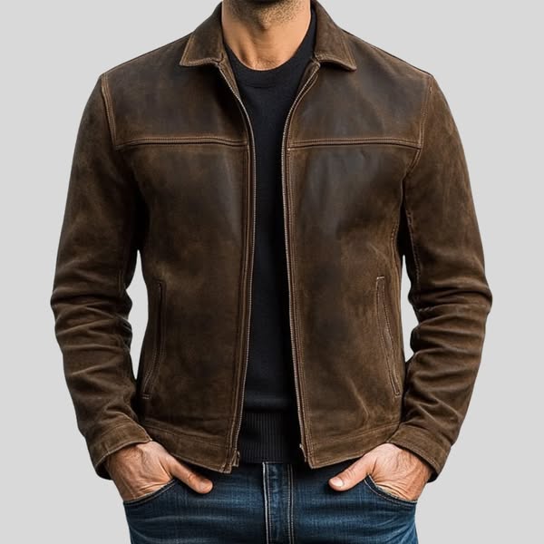 Chaqueta de Ante con Cremallera