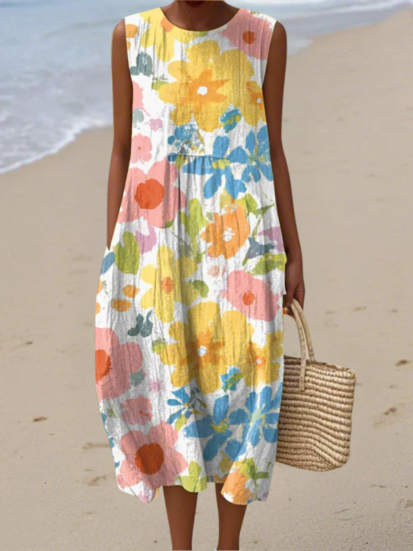 Vestido Midi Floral Pastel - Ella