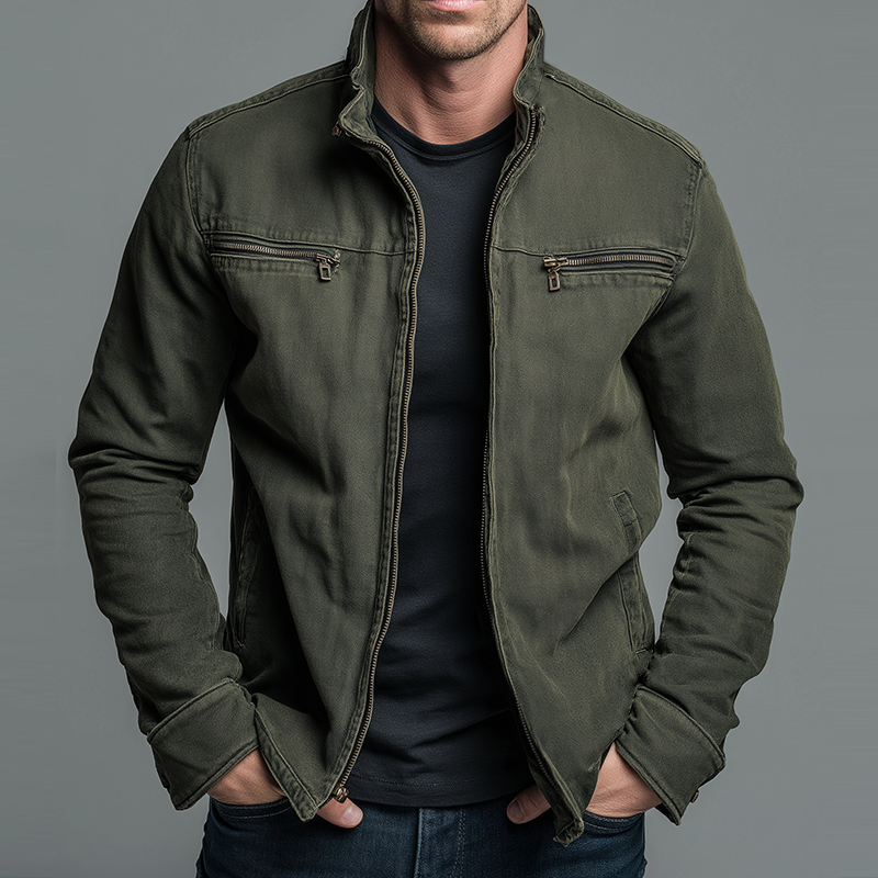 Chaqueta Vintage de Algodón con Cremallera - Carlos