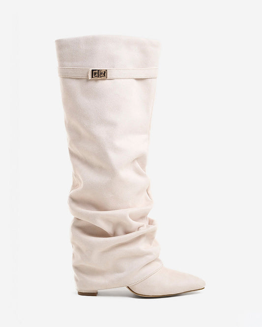 Botas altas de ante Lavista Slouchy - Crema