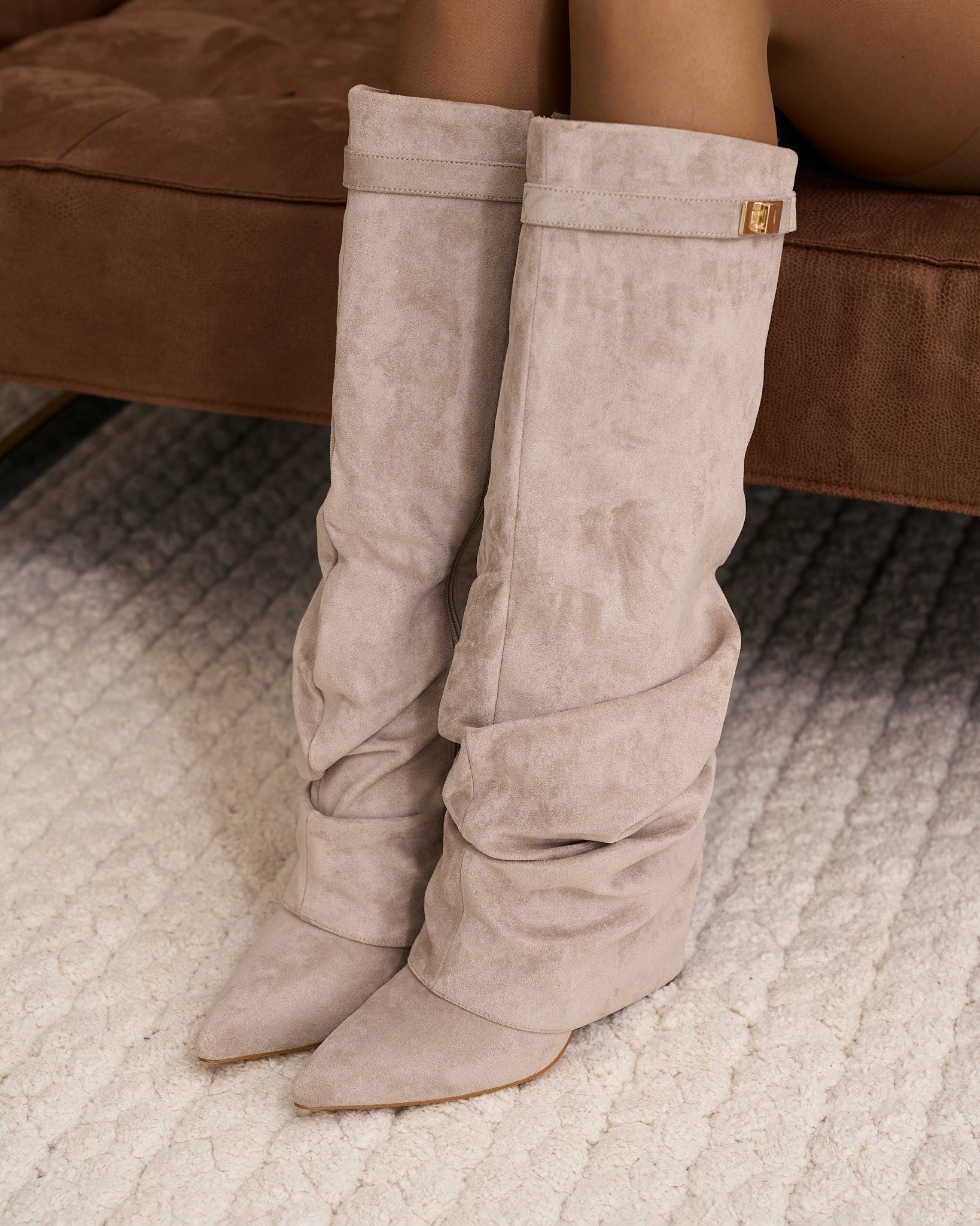 Botas altas de ante Lavista Slouchy - Gris Topo
