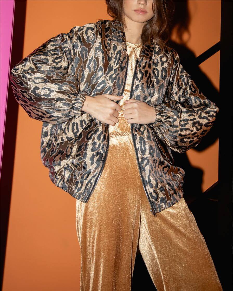 Fenna – Bomber Leopardado Oversize