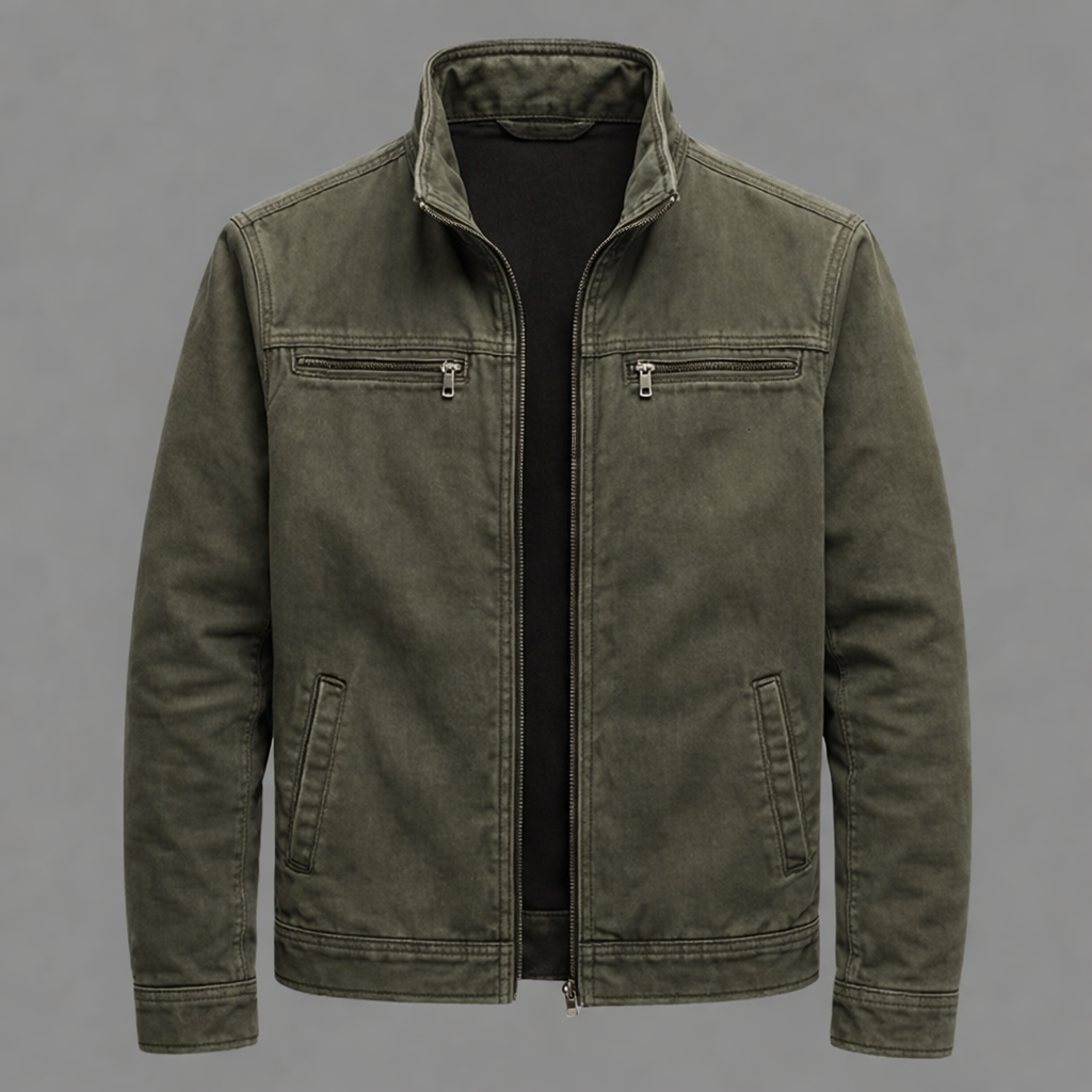 Chaqueta Vintage de Algodón con Cremallera - CARLOS