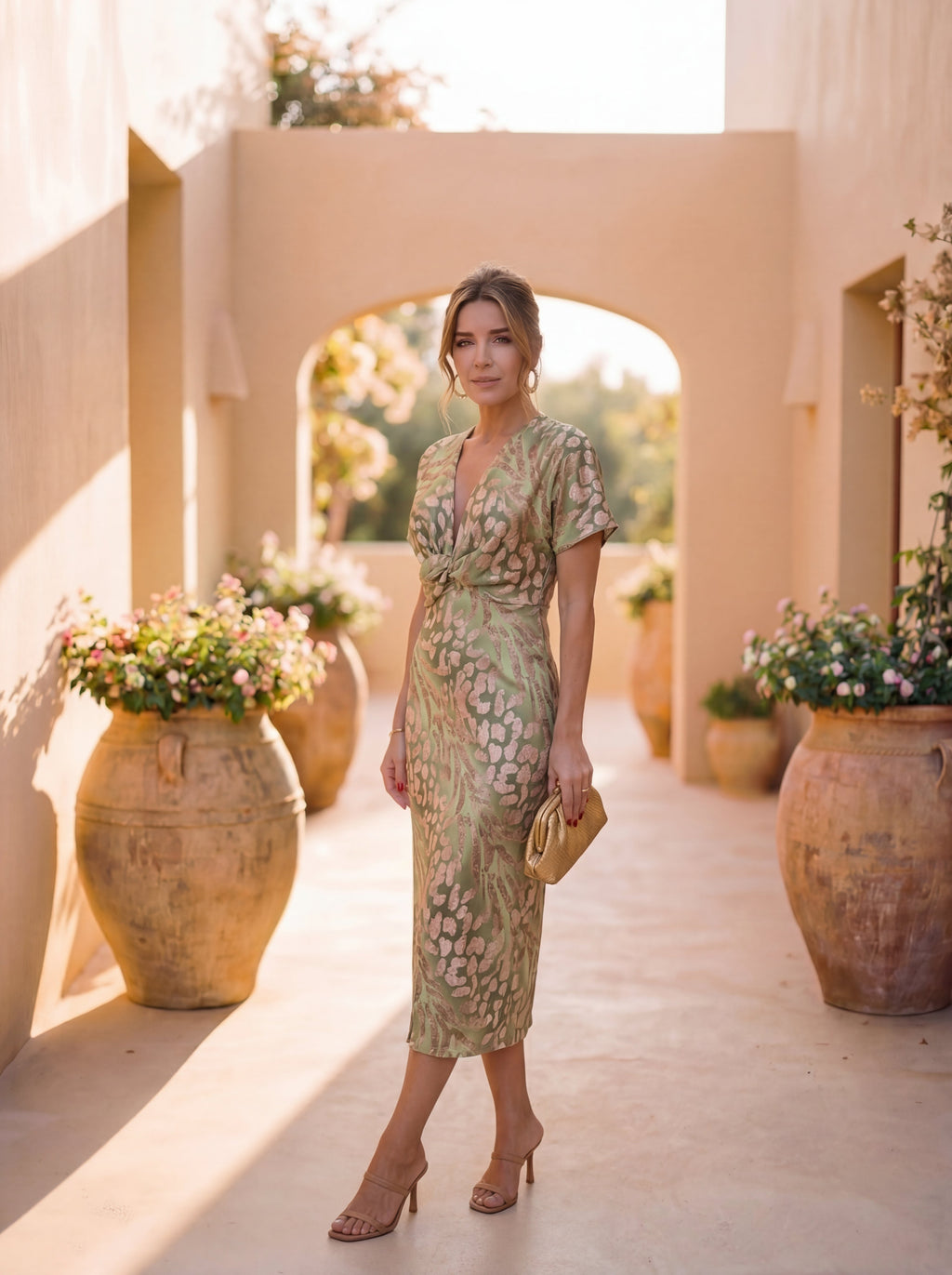Vestido elegante de tejido ligero y fluido - Giulia