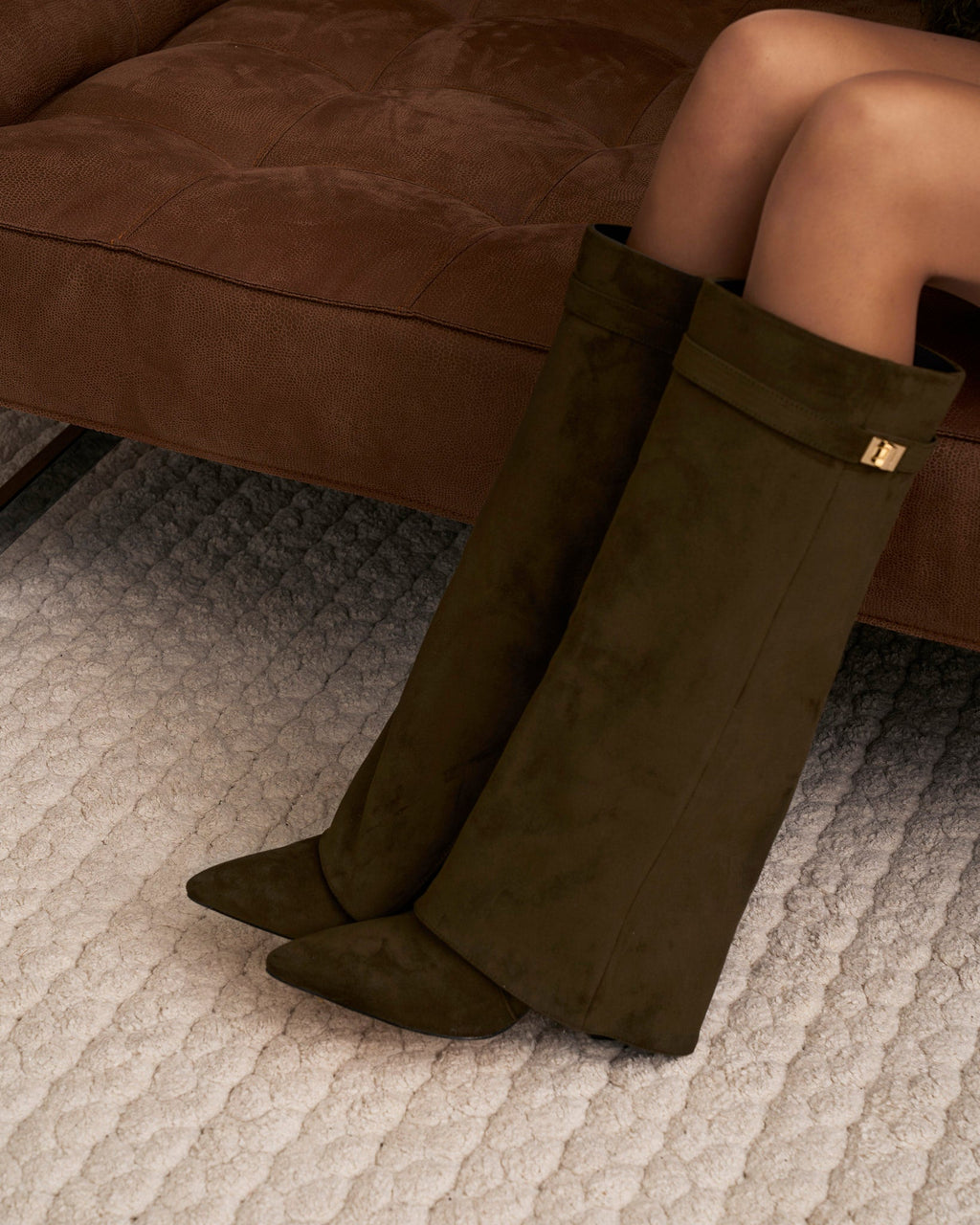 Botas altas de ante Lavista - Verde oliva