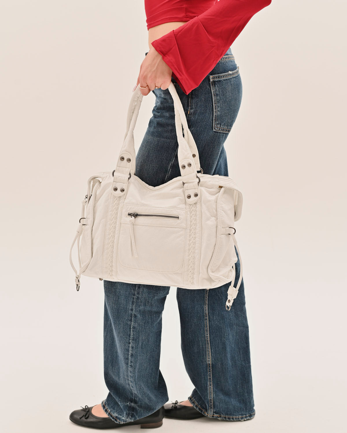 Bolso urbano vintage - Blanco