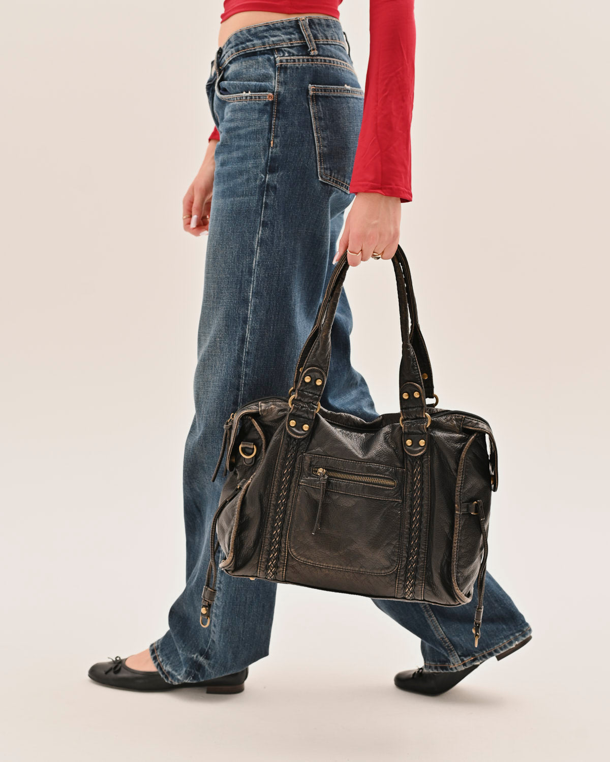 Bolso urbano vintage - Negro