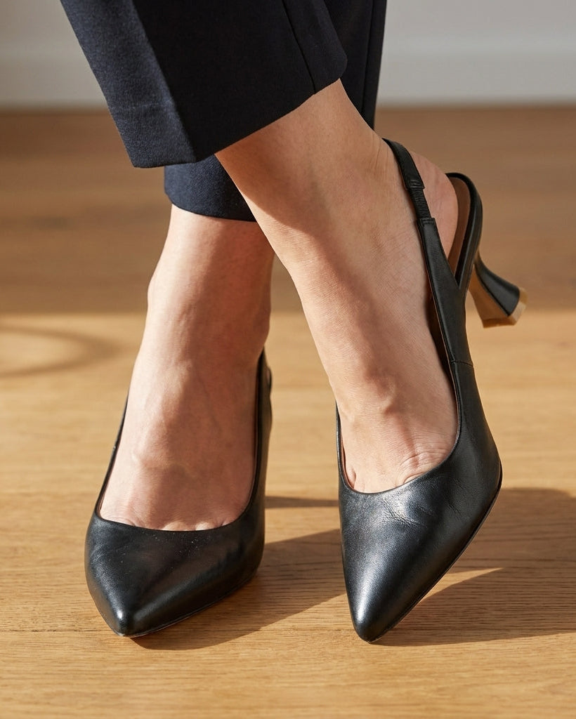 Tacones destalonados elegantes de punta fina - Elena