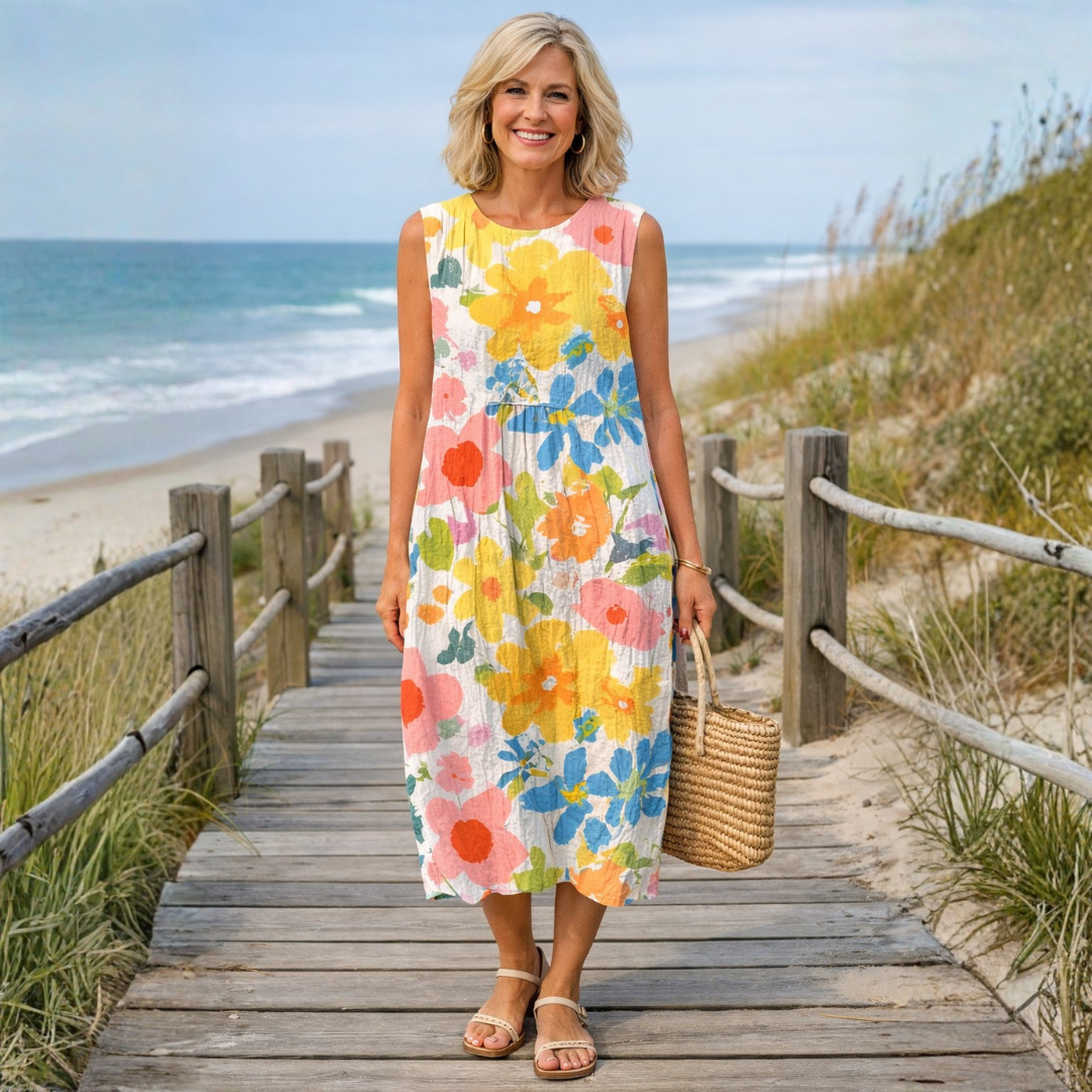 Vestido Midi Floral Pastel - Ella