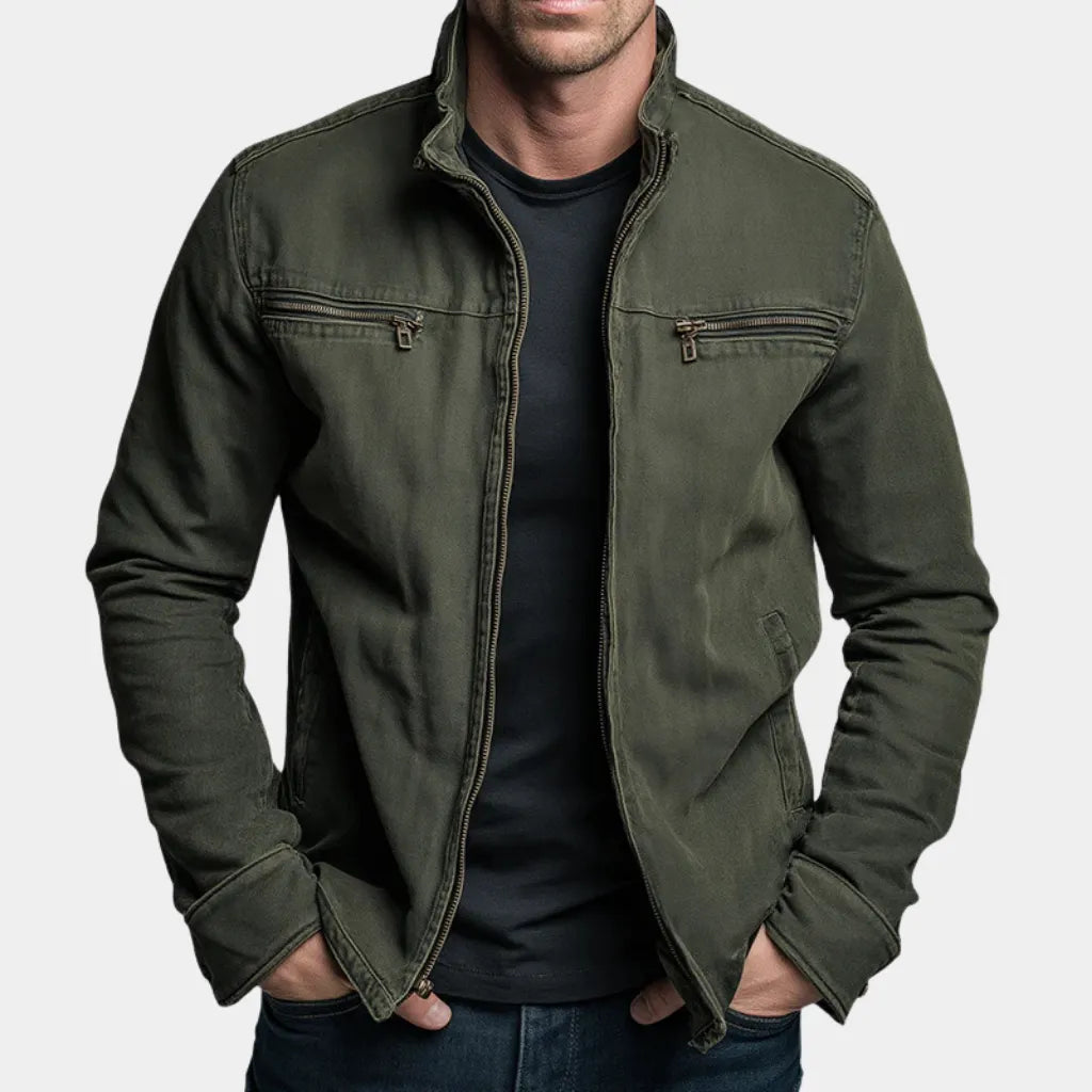 Chaqueta Vintage de Algodón con Cremallera - CARLOS