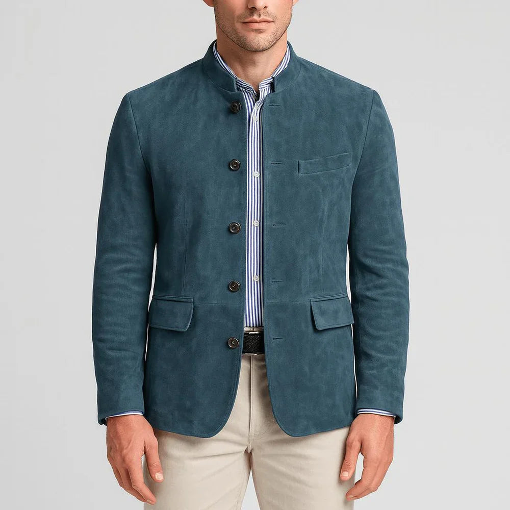 Blazer de Ante con Cuello Mao