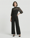 Conjunto Negro de Tres Piezas con Pantalón Ancho - Valentina
