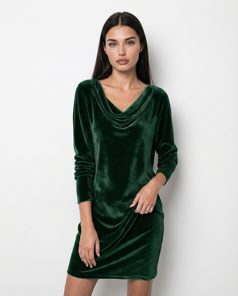 Frosina – Vestido de Terciopelo Elegante & Corte Favorecedor
