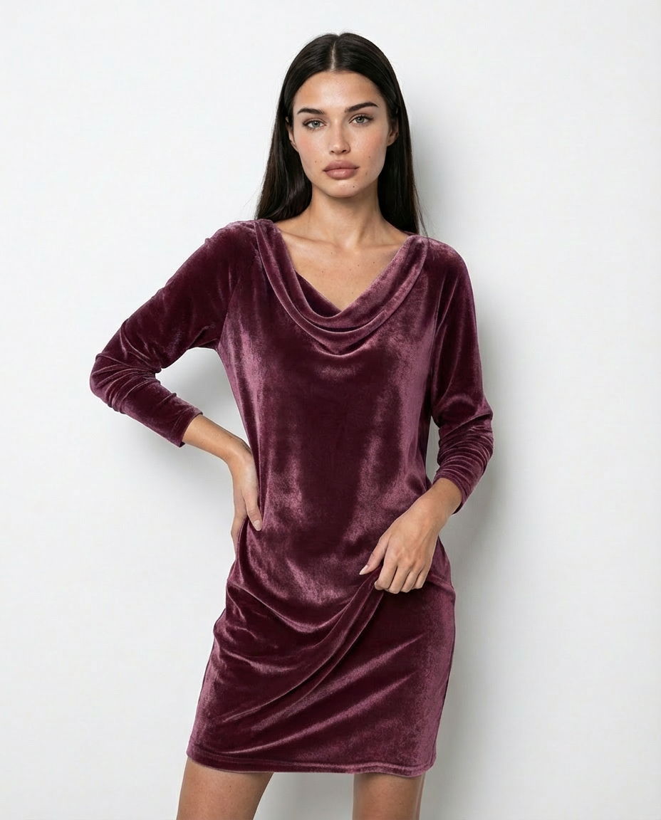 Frosina – Vestido de Terciopelo Elegante & Corte Favorecedor