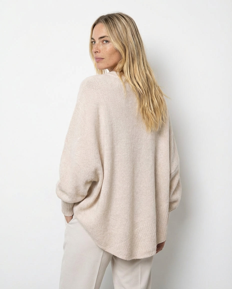 Jersey Oversize de Lana Premium Alessia – Blanco