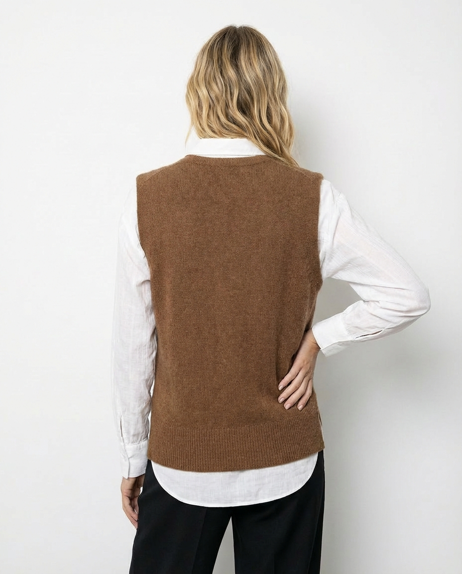 Chaleco de Punto Abotonado Trendy