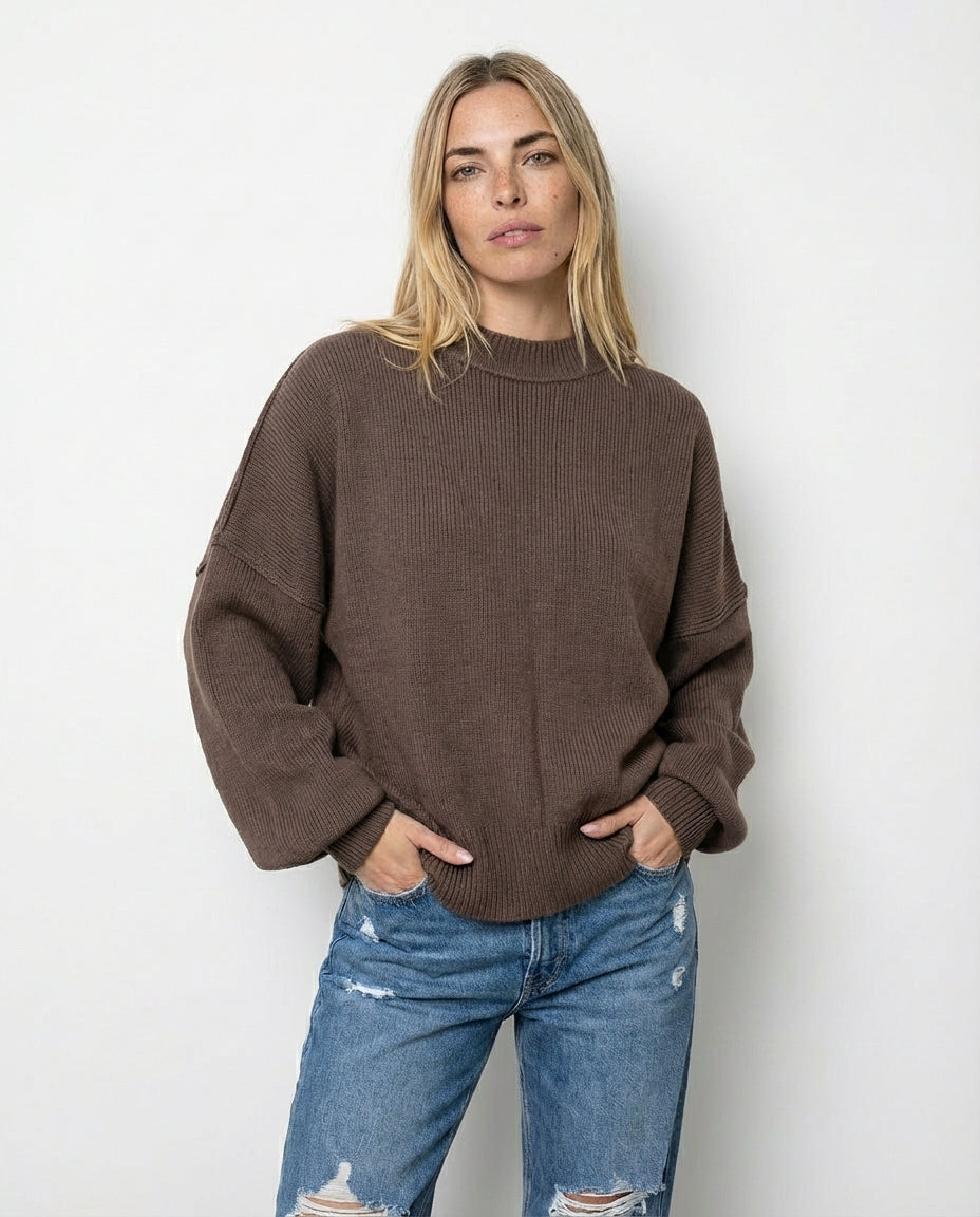 Jersey de Estilo Relajado Martha – Marrón