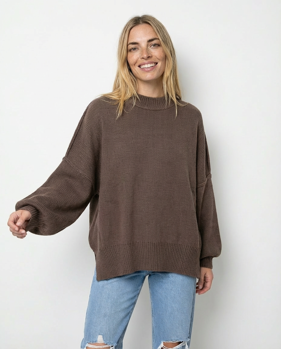 Jersey de Estilo Relajado Martha – Marrón