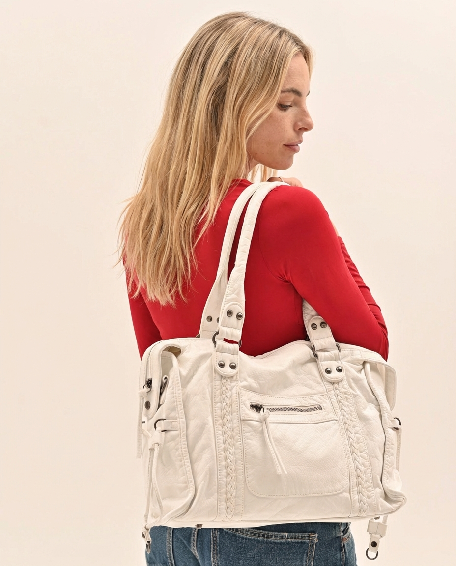Bolso urbano vintage - Blanco