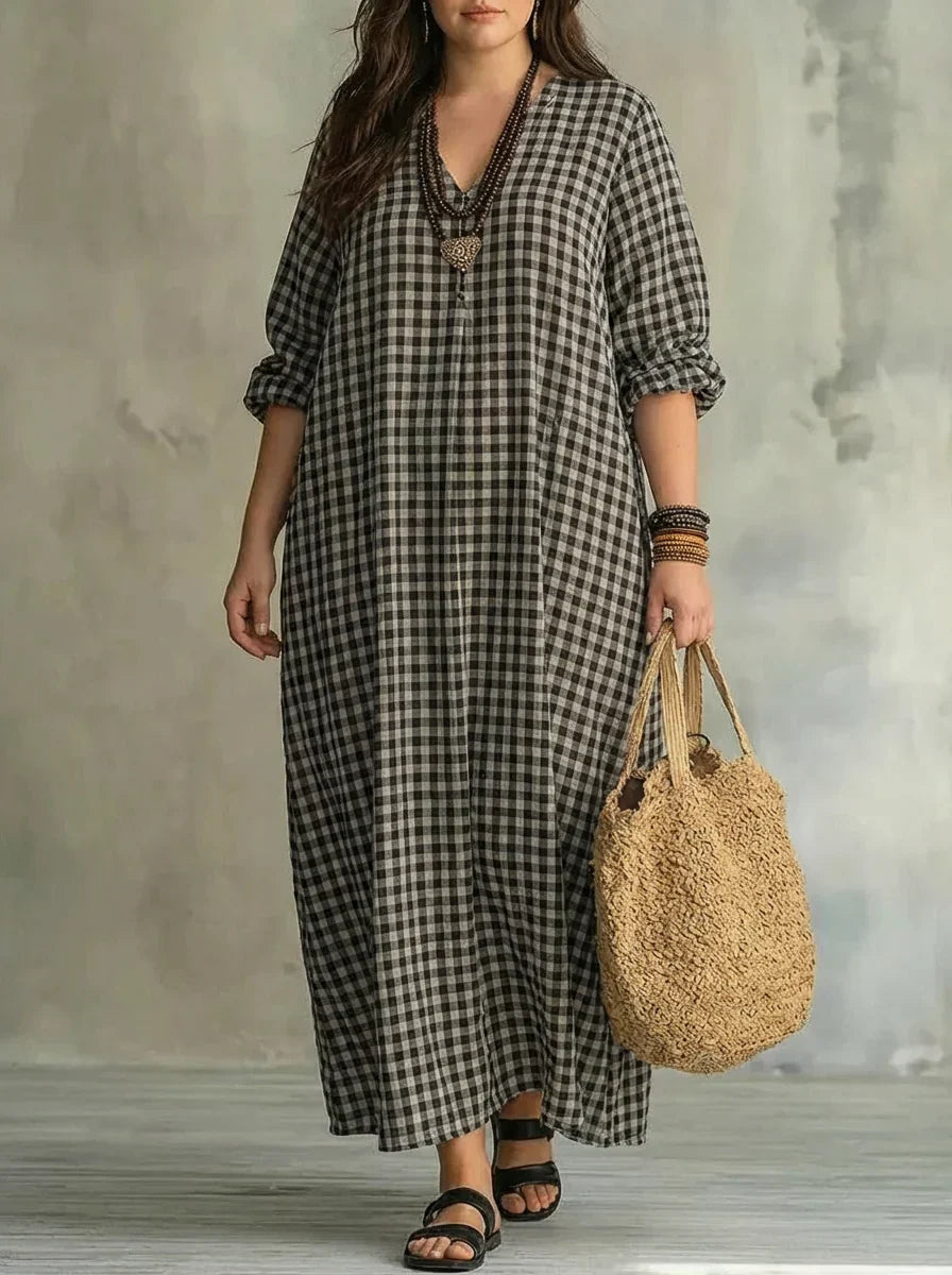 Mila | Vestido Maxi a Cuadros