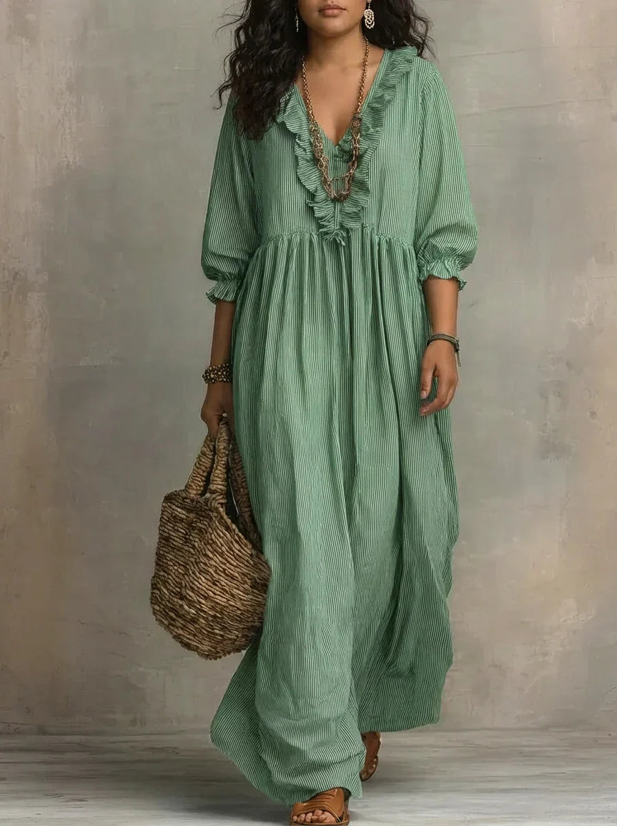 Elowen | Vestido maxi bohemio de mangas largas