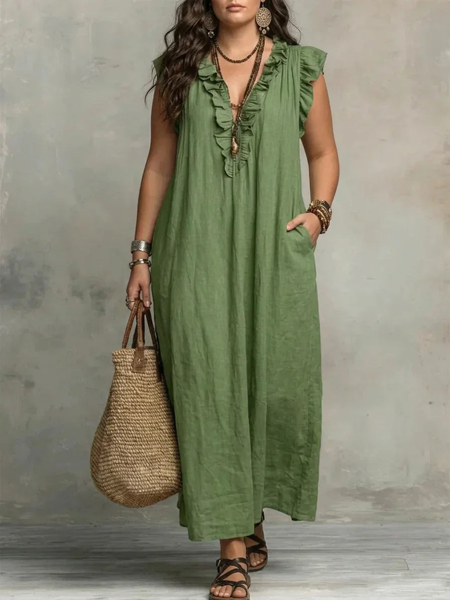 Sienna - Vestido Maxi Bohemio con Volantes