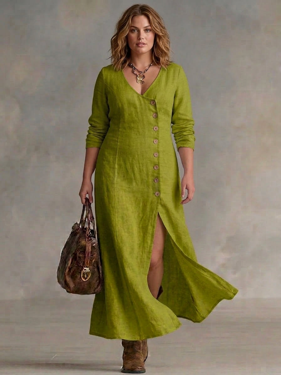 Elara | Vestido Maxi Abotonado