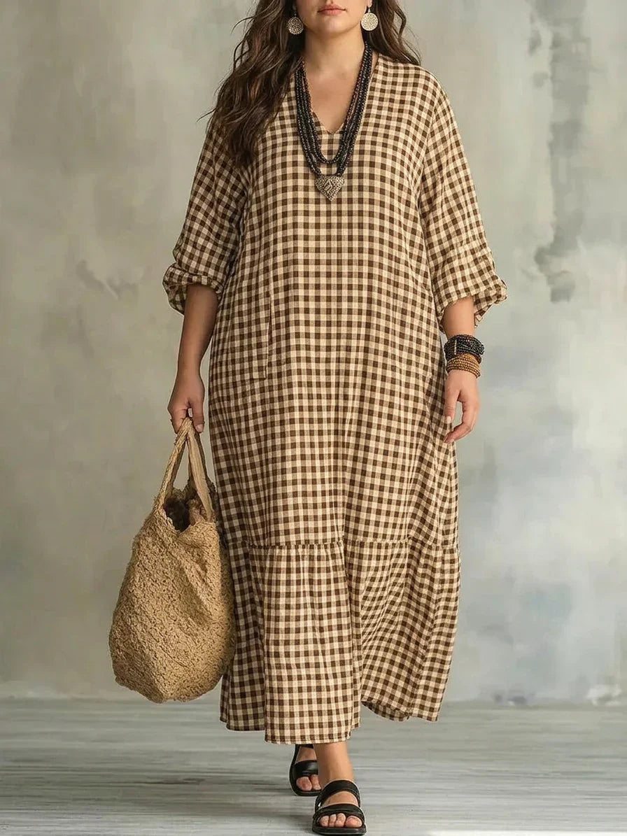 Mila | Vestido Maxi a Cuadros