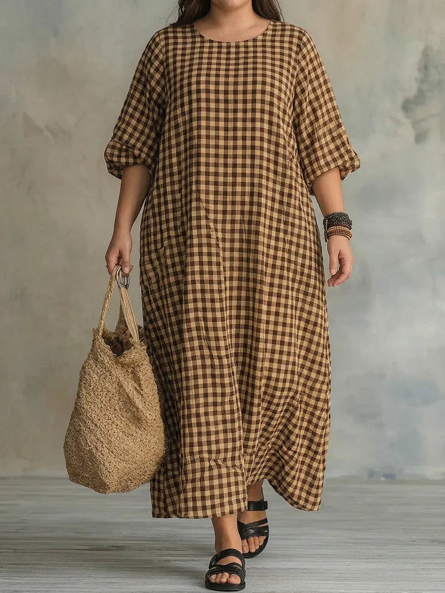Mila | Vestido Maxi a Cuadros