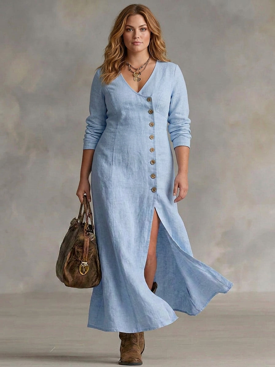 Elara | Vestido Maxi Abotonado