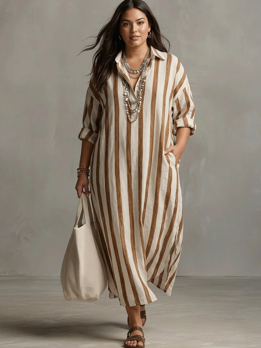 Liora | Vestido maxi oversize a rayas