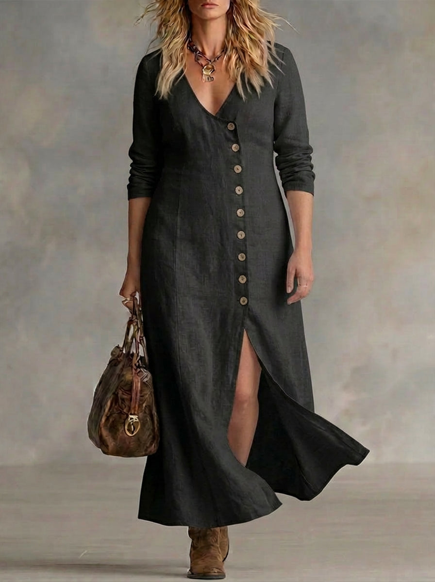 Elara | Vestido Maxi Abotonado