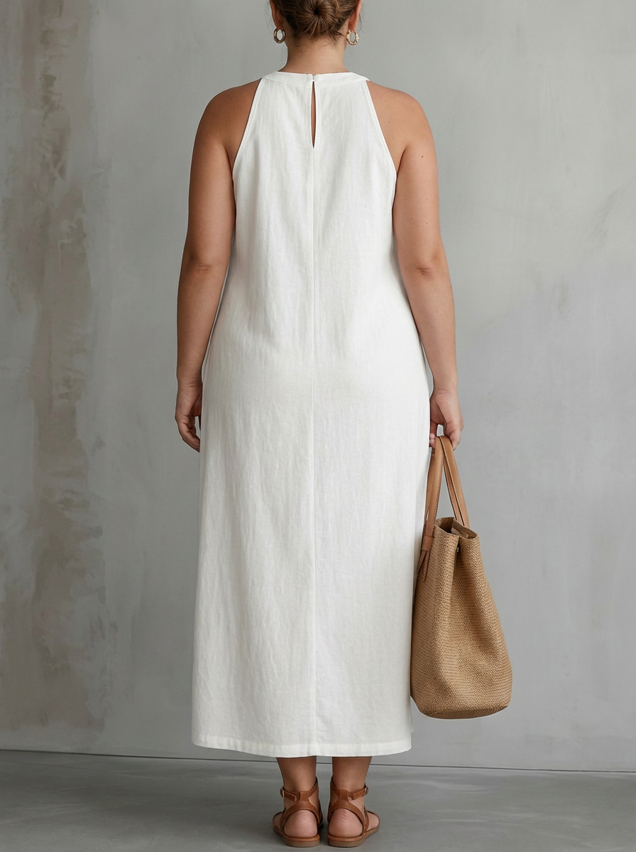Celine | Vestido Midi Sin Mangas de Encaje