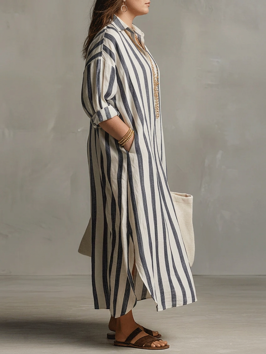 Liora | Vestido maxi oversize a rayas