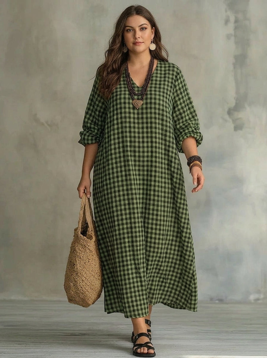 Mila | Vestido Maxi a Cuadros