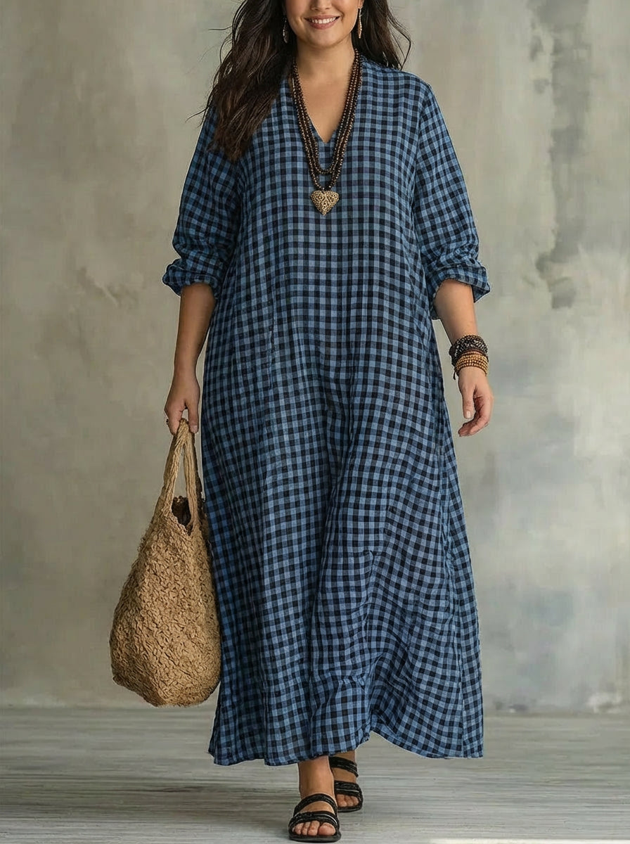 Mila | Vestido Maxi a Cuadros