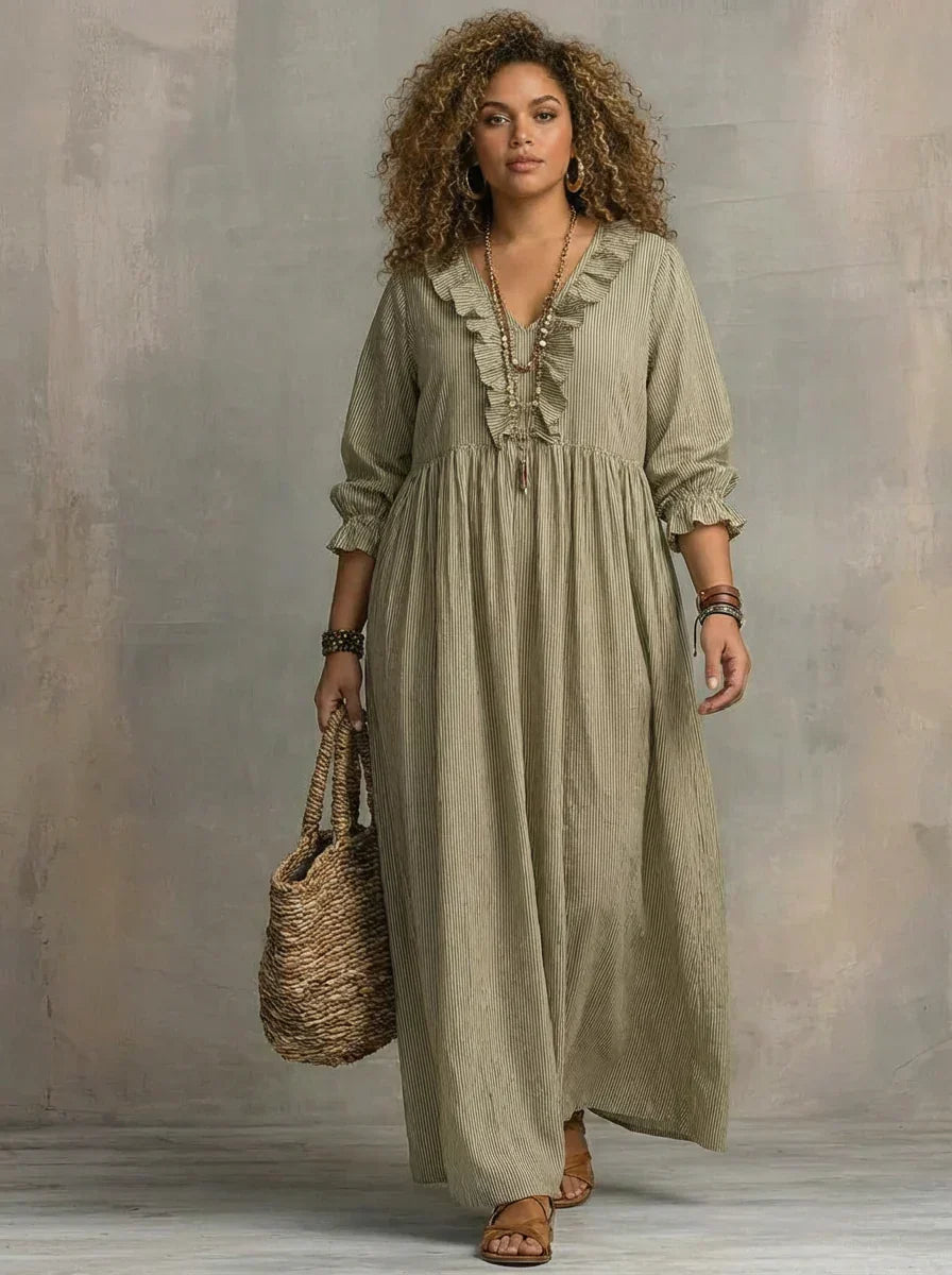 Elowen | Vestido maxi bohemio de mangas largas