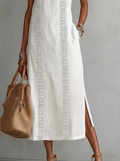 Celine | Vestido Midi Sin Mangas de Encaje