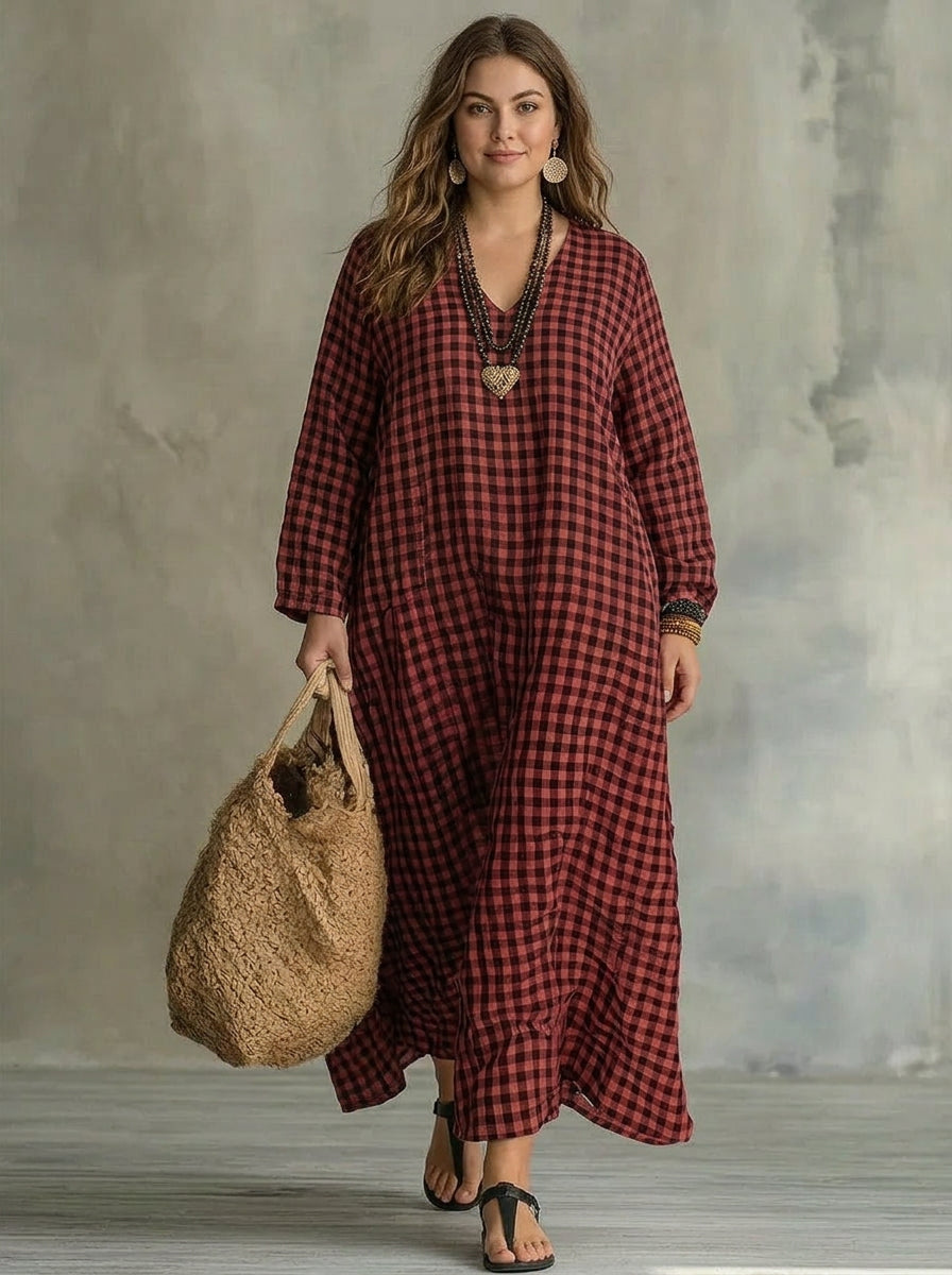 Mila | Vestido Maxi a Cuadros